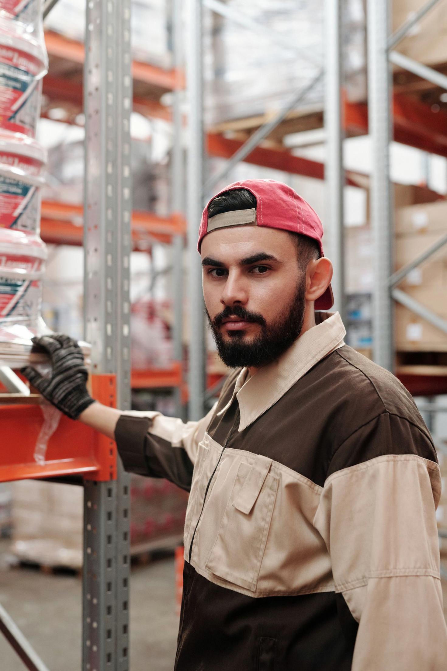 Professional logistics operator in a Toronto warehouse